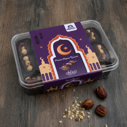 علبة تمر نوتيلا وبندق – 16 قطعة